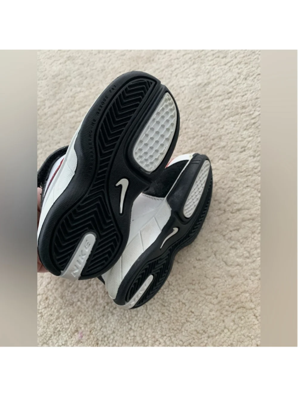 Nike Toddler Size 5.5 Black and White Flight High Top Athletic Sneakers